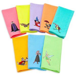 🍁🎄Disney Parks Embroidered Character Napkin Set of 8